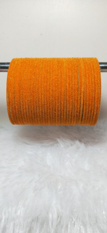 Orange Velvet Bangles 36 Pcs