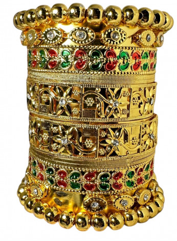 Heavy Gold Plated Bangle ( 4pcs For both hands)GLK15