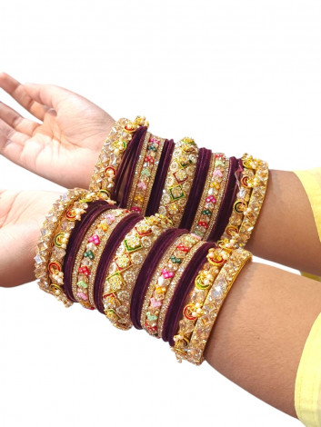 Semi bridal bangels set (BRD25)